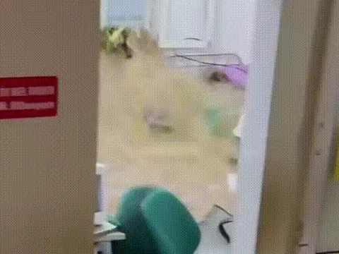 Nước lũ tràn vào khu khám bệnh, bác sĩ bế bệnh nhân tháo chạy