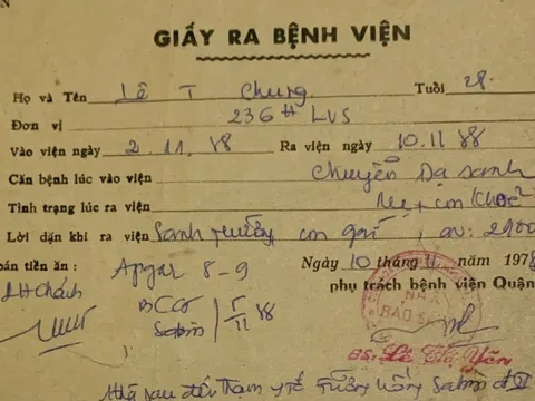 Tờ giấy ra viện đóng phí 2.000 đồng được cất giữ suốt 37 năm